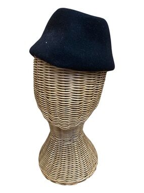 Fabini Womens Vintage Aviation Inspired Percher Peachfelt Wool Felted Hat Black